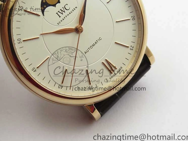 MIROTIME 0415 Stylish Portofino IW459402 RG MKS 1:1 Best Edition White Dial on Brown Leather Strap Miyota 7084